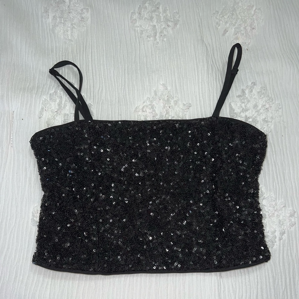 Express sequin crop top